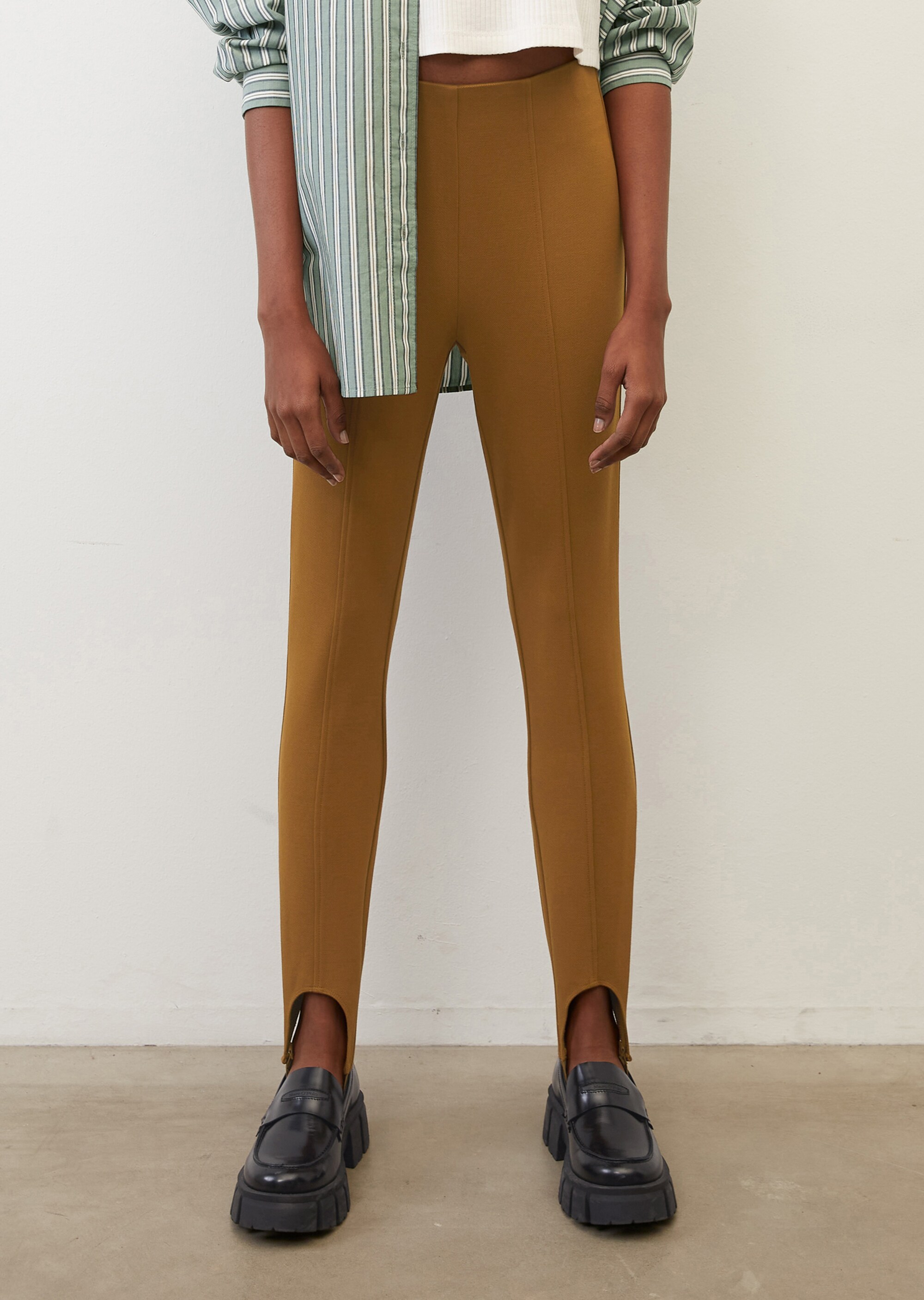 Steg-Leggings aus Stretch-Piqué