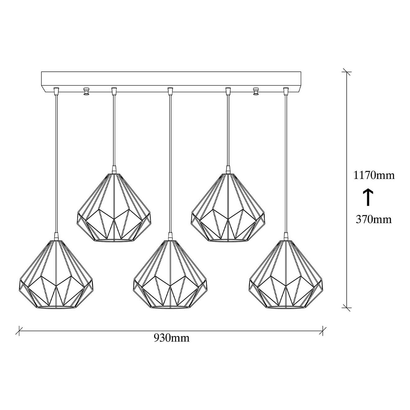 Sheen Suspension Diamond noire - 93x117 cm