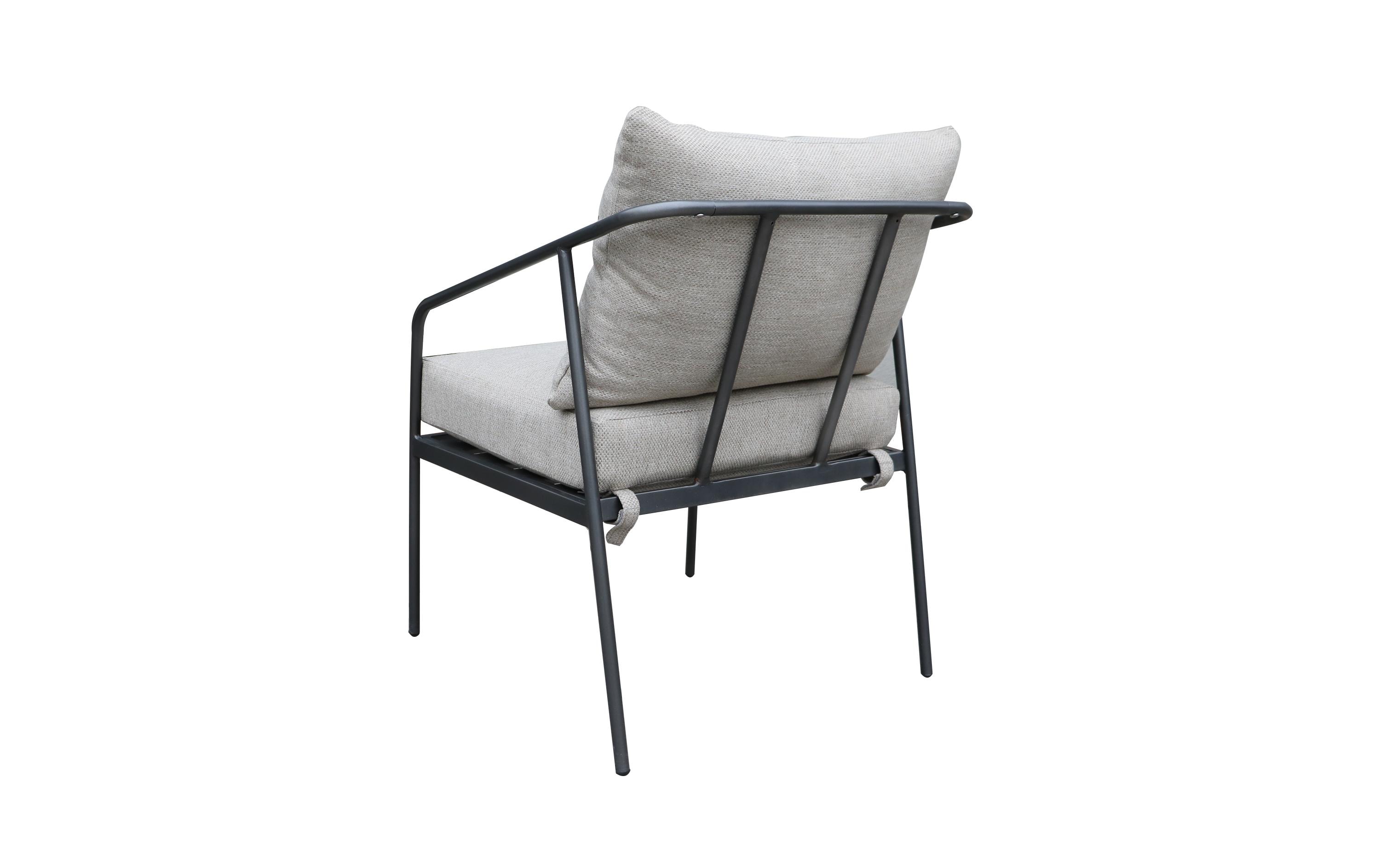 Loungeset Origlio, Beige/Schwarz, 4 Sitzplätze<br>Ein Zweiersofa, zwei Stühle und zwei Tische für Garten, Terrasse oder Balkon
