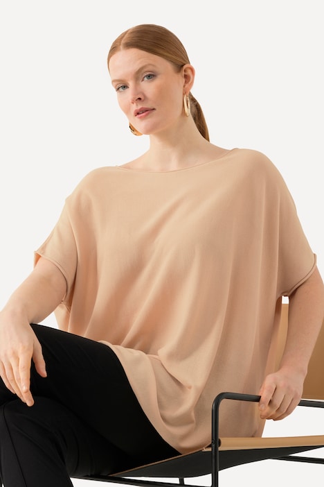 Pullover, Oversized, U-Boot-Ausschnitt, Fledermausarm