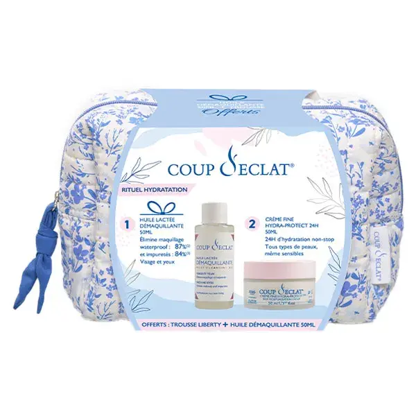 Kit Coup d'Eclat Liberty: Óleo de Limpeza Leitoso 50ml + Creme Hidratante 24H Hydra-Protect Fine 50ml