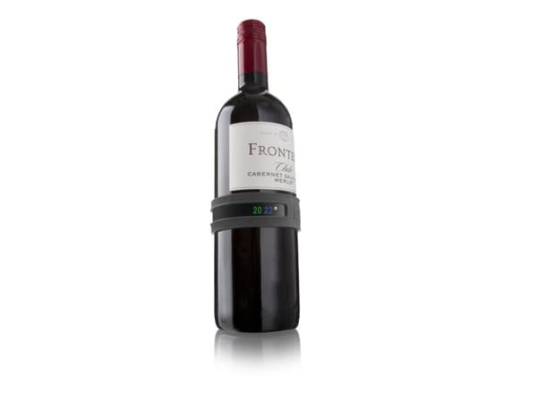 Vacu Vin 7236303, Festbart flasketermometer, Skala, Grafitt, 4 - 22 °C