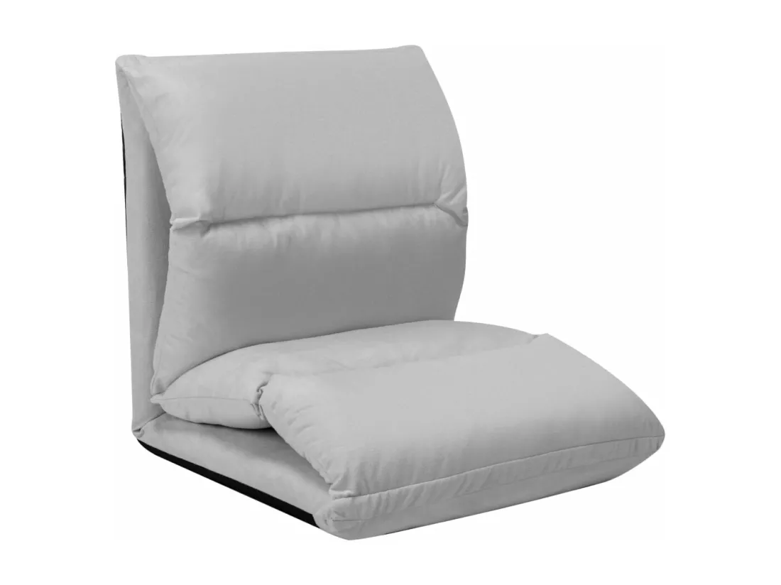 Prolenta Premium - Chaise pliable de sol Gris clair Microfibre