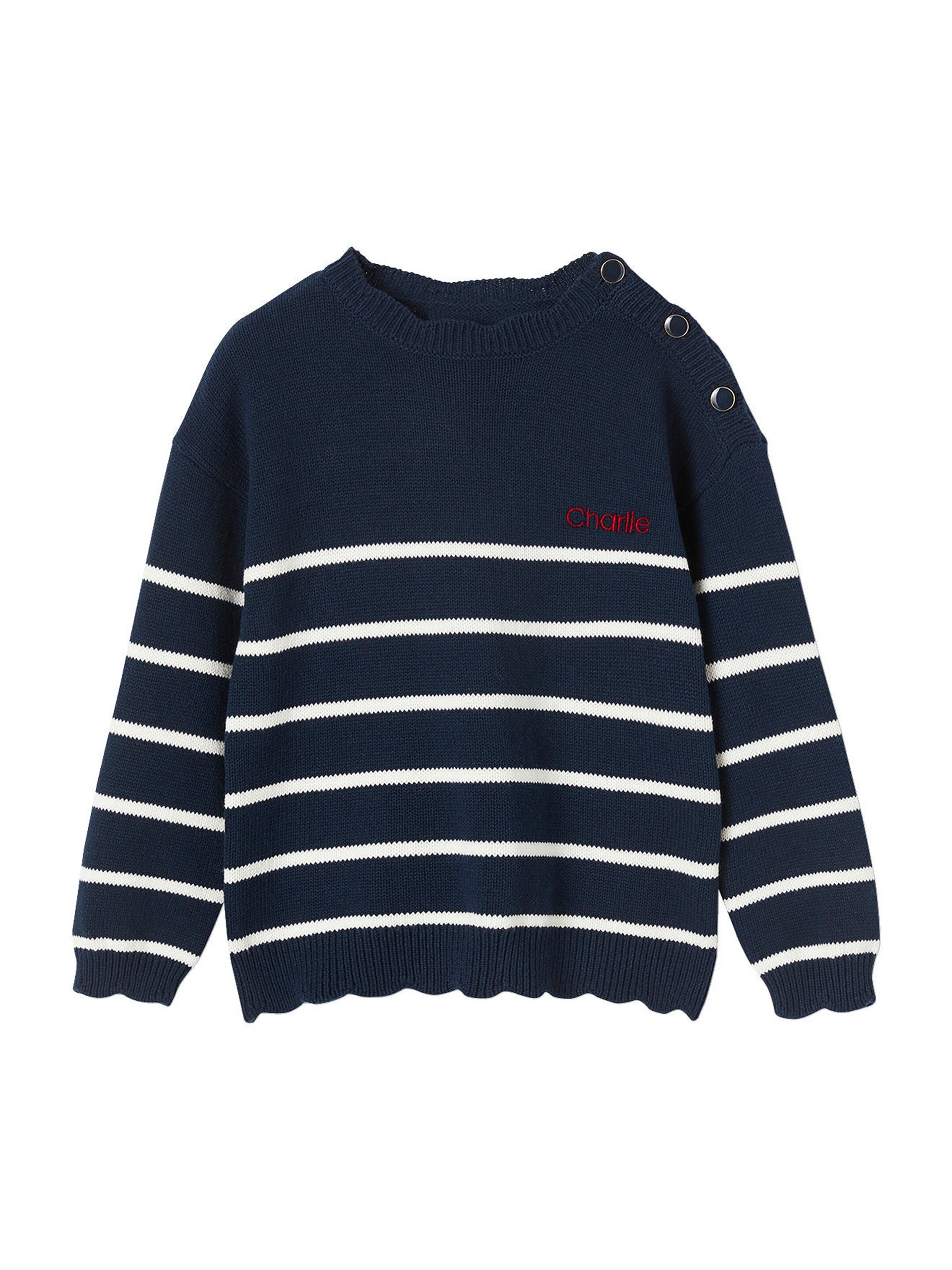 Vertbaudet Mädchen Ringelpullover marine