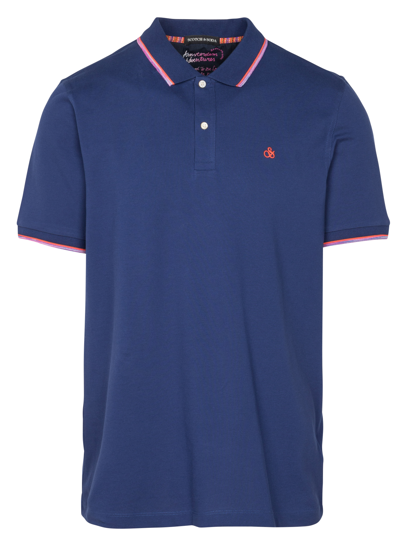 Polo regular-fit en coton mélangé| Bleu
