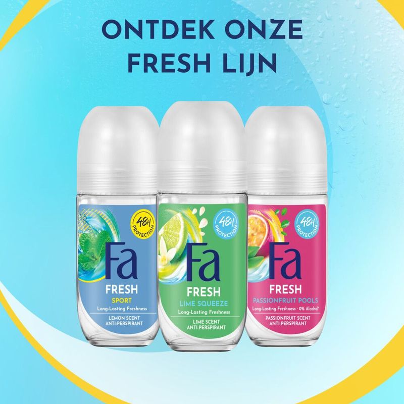 Fa - Deoroller - Caribbean Lemon - 6 x 50 ml - Voordeelverpakking