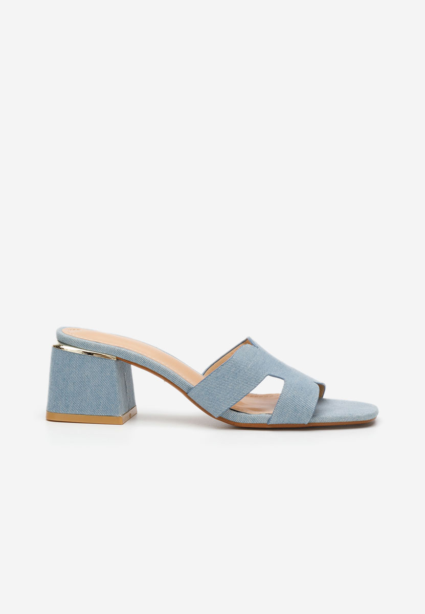 Mules à talon épais denim Velmia