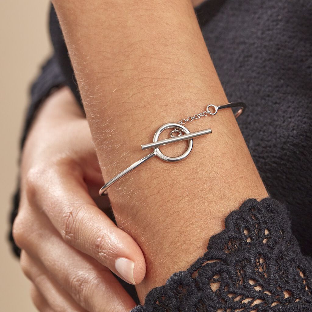 Bracelet Jonc Marie-capucine Argent Blanc