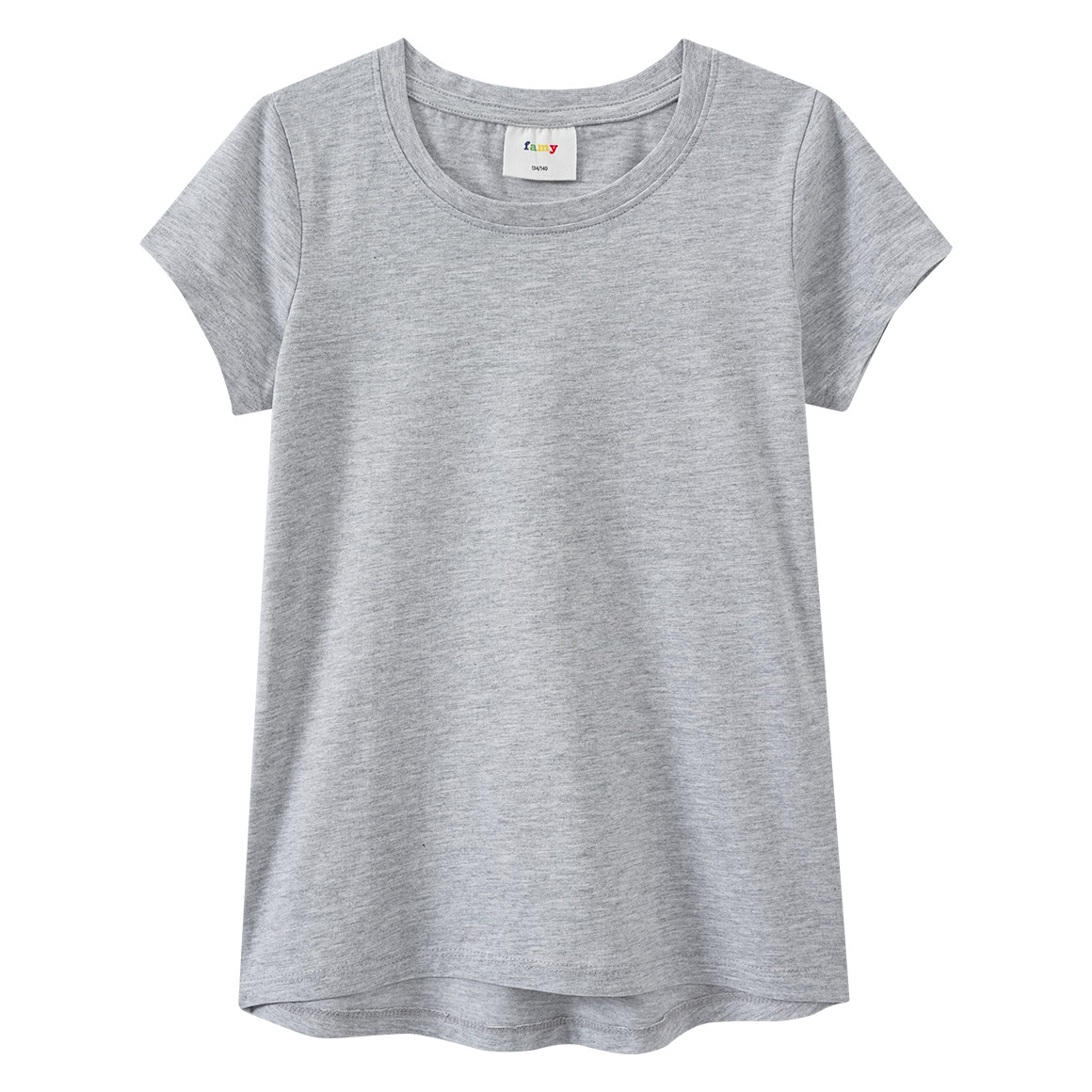 Famy 3 Mädchen T-Shirts im Basic-Look dunkelgrau / hellgrau / hellrosa