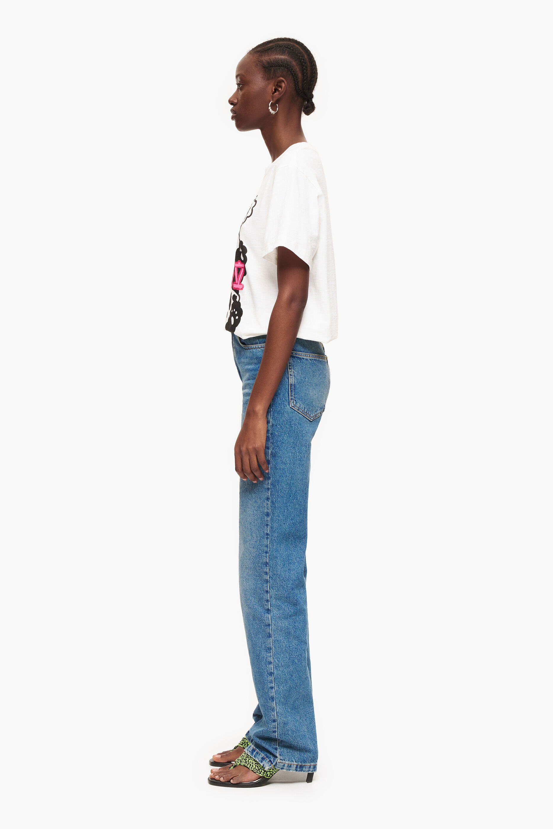 CALÇA JEANS RETA DE COMPRIMENTO TOTAL - Calça jeans azul reta