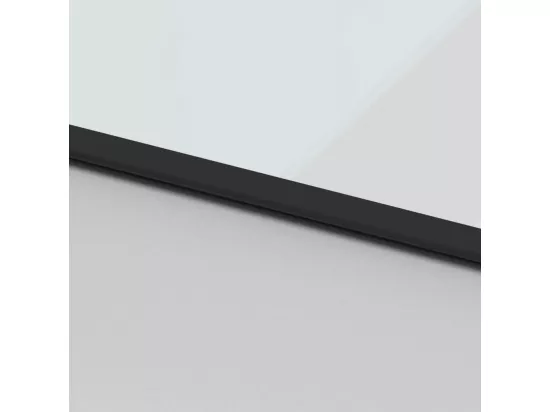 Porte coulissante noir 76x205 cm verre trempé aluminium
