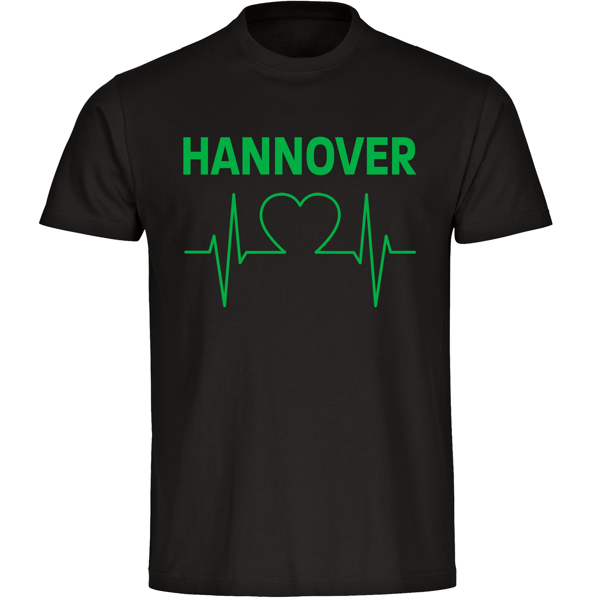 multifanshop® Kinder T-Shirt - Hannover - Herzschlag - Druck grün