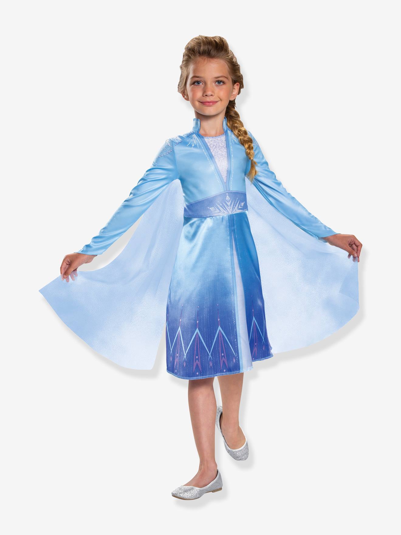 Fantasia de viagem da Elsa, Rainha da Neve II, disfarce azul clássico