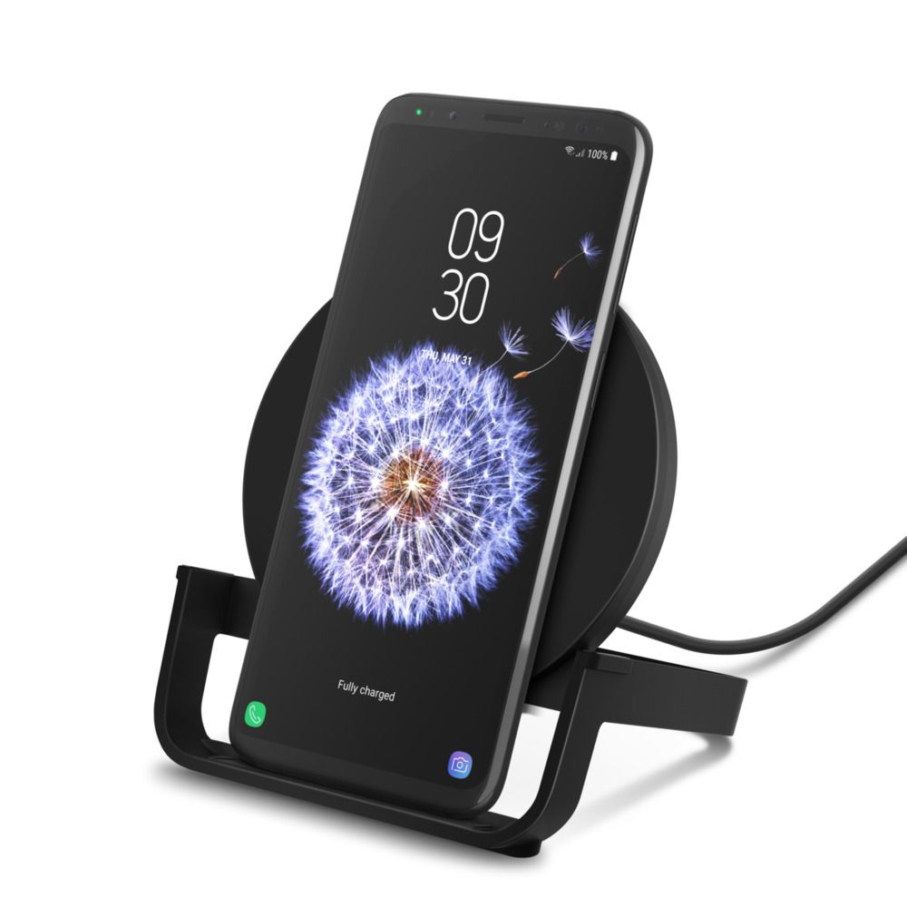 (10W) Wireless Qi Charger Induktionsladegerät Ladestation mit LED (WIB001vfBK) - Schwarz