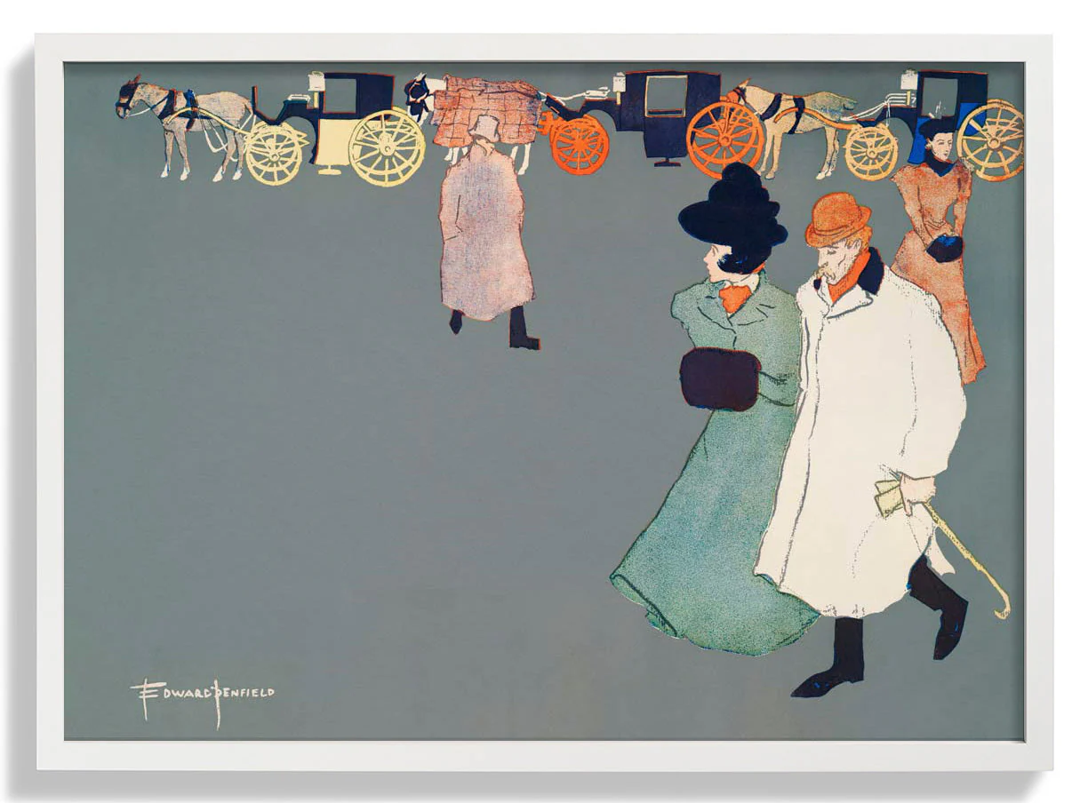 Mann und Frau auf der Straße von Edward Penfield