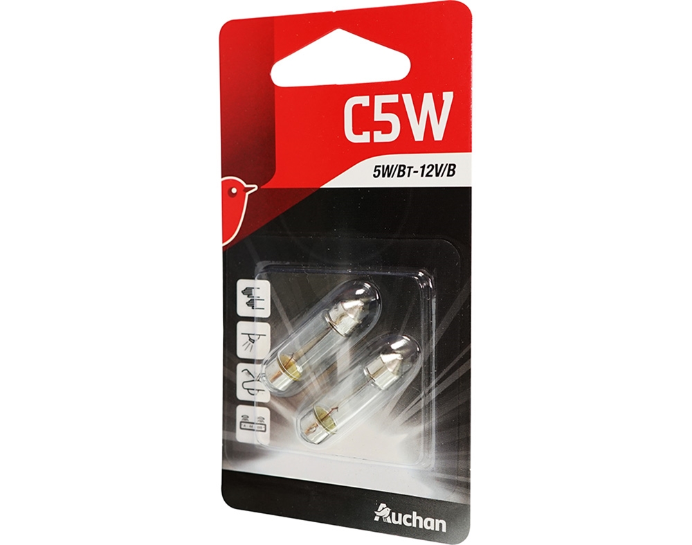 LÂMPADA AUTO AUCHAN C5W 12V PACK 2 UNIDADES