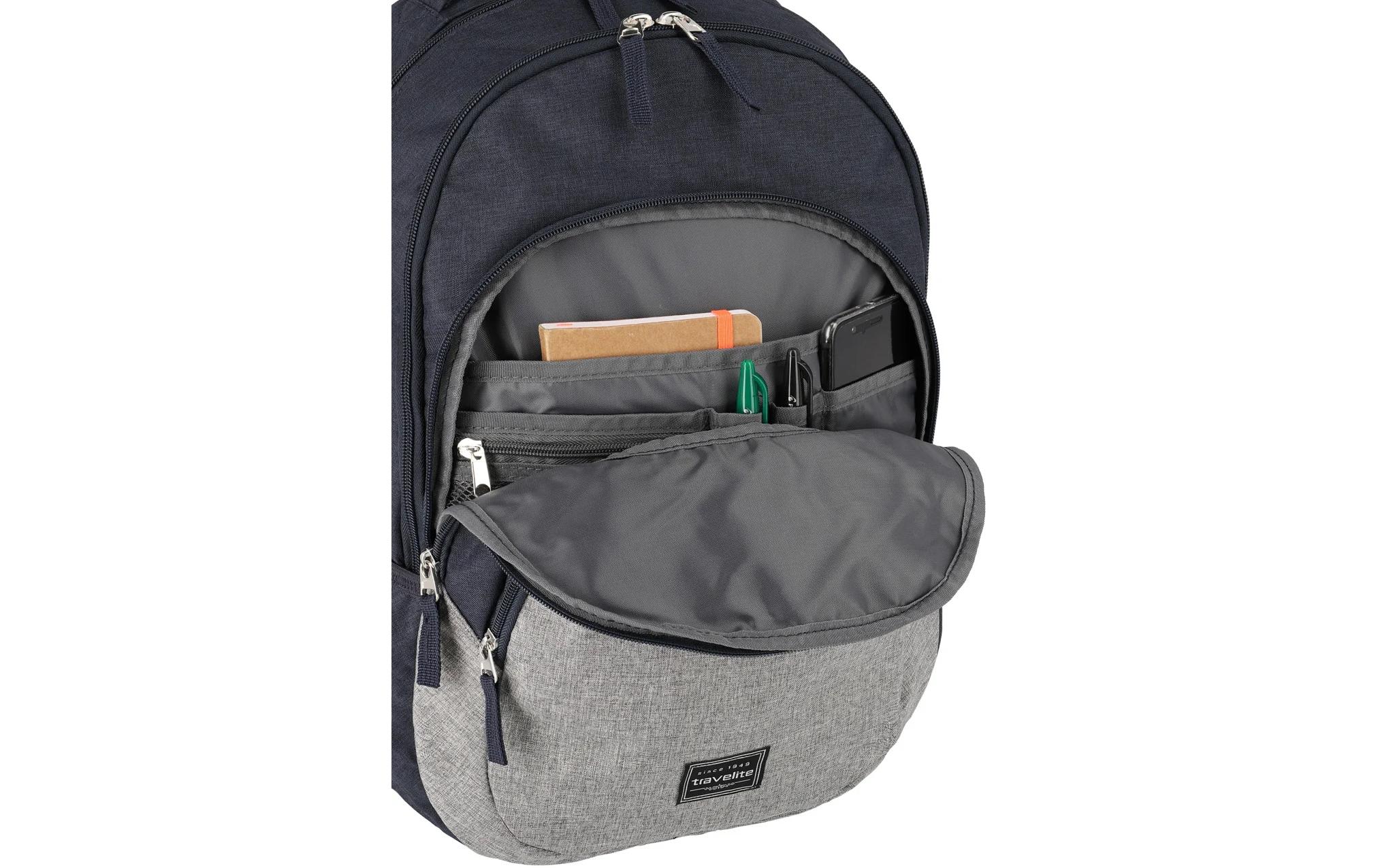 Rucksack Basics Melange 22 l, Marine / GrauRucksack mit Laptopfach