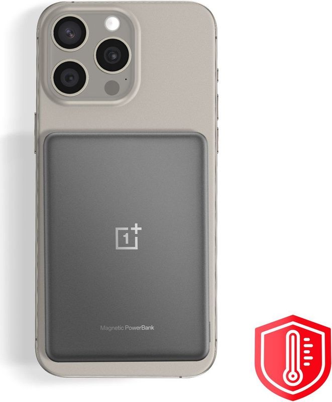 OnePlus - Slim Magnetische Power Bank - Zilvergrijs - 5000mAh