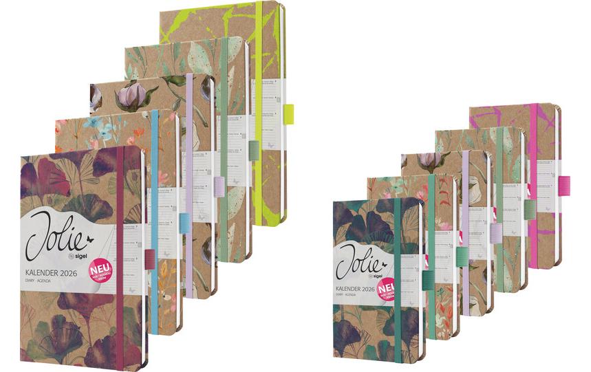 Wochenagenda Pure, Sparkle Leaves Pflanze, 2026, MehrfarbigWochenplaner mit zwei Seiten je Woche