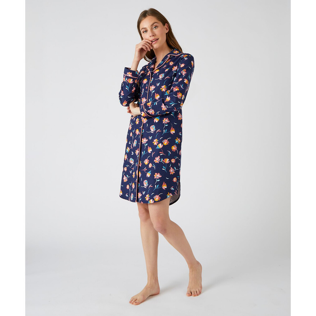 Camisola de flanela de algodão DAMART com mangas compridas