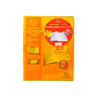 Exacompta Kover - Protège cahier avec rabats-pochettes - 17 x 22 cm - Disponible dans différentes couleurs translucides
