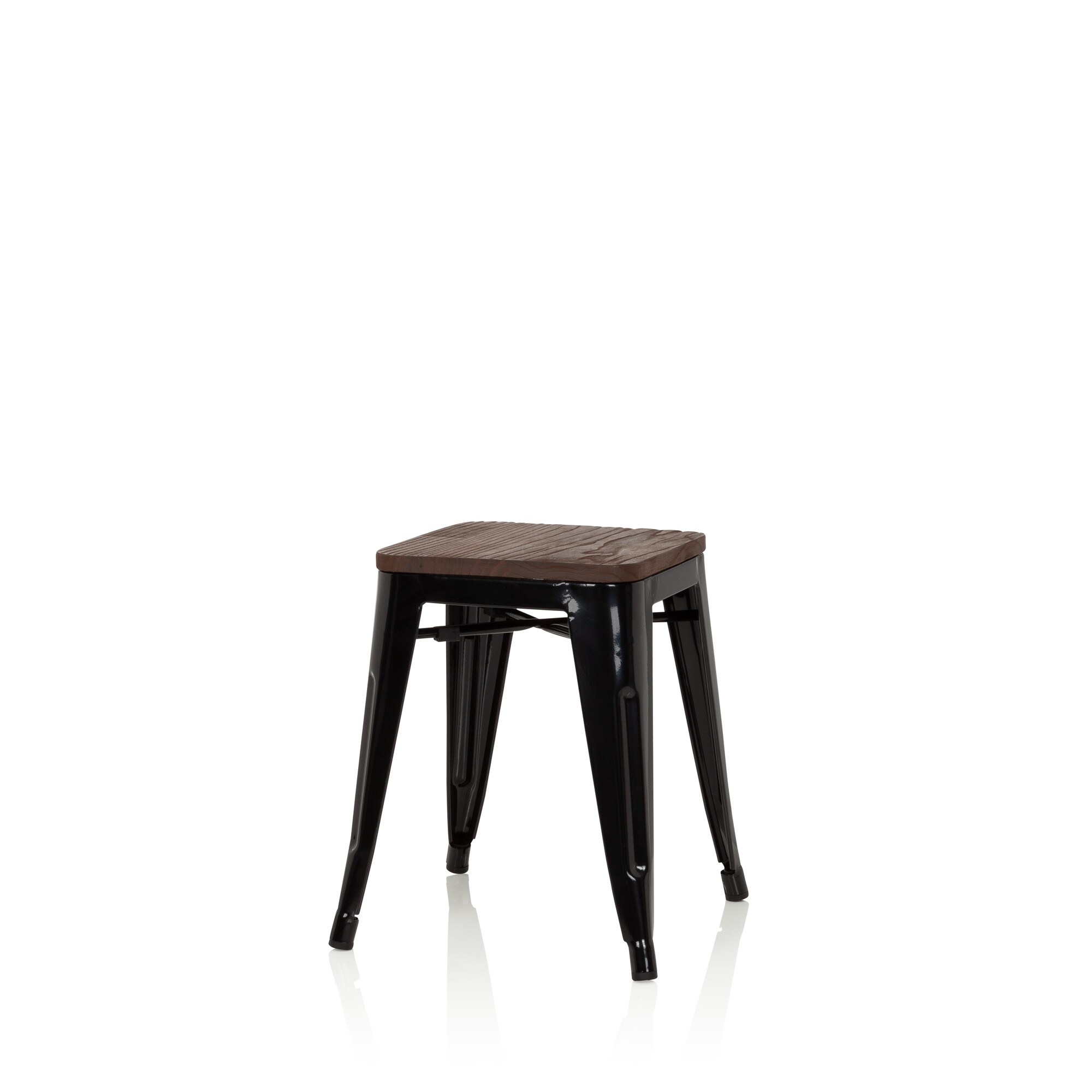 Bistrohocker VANTAGGIO W Stahl / Ulmenholz ohne Armlehnen hjh OFFICE
