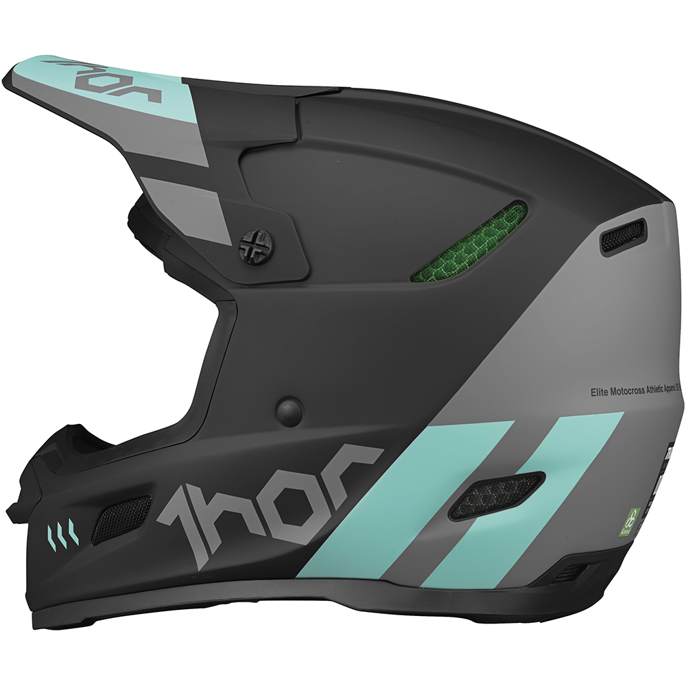 Thor Motocross - Casque Reflex Cube Noir Mat / Mint