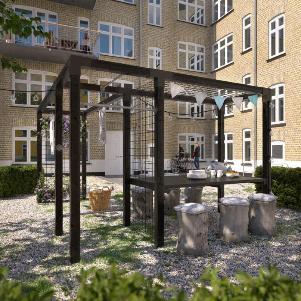 UTEGYM PLUS DAYLIFE MED TØRKESTATIV/ESPALIER/BORD SVART