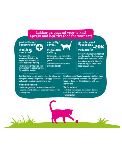Smolke Cat Sterilised Kip&Lam&Vis - Kattenvoer