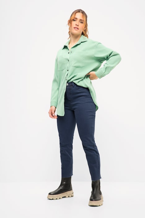 7/8-Mom-Jeans, Wide Legs, cutted Saum, 5-Pocket