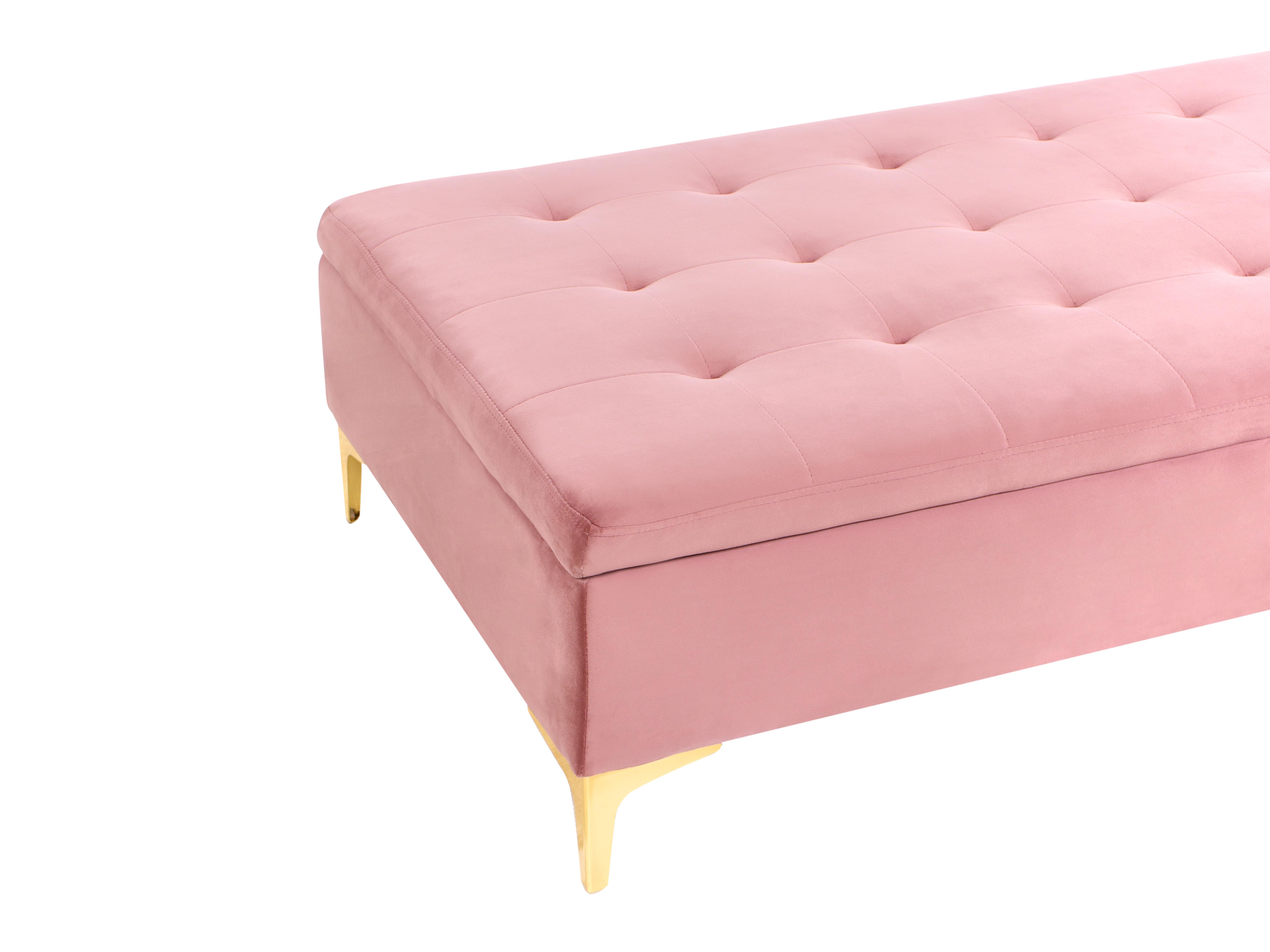 Opbergpoef ABERDEEN Fluweel Roze