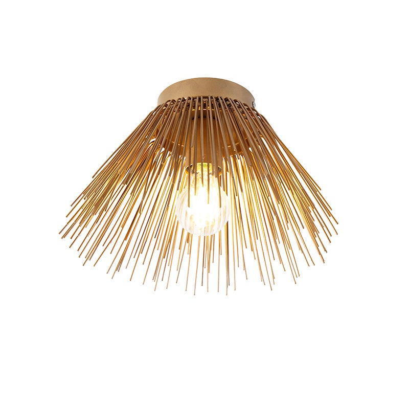 Art Deco plafondlamp, goud - bezem