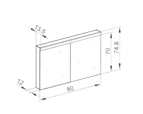 basano Novara witte spiegelkast met LED-verlichting, 80 x 74,8 x 13,5 cm