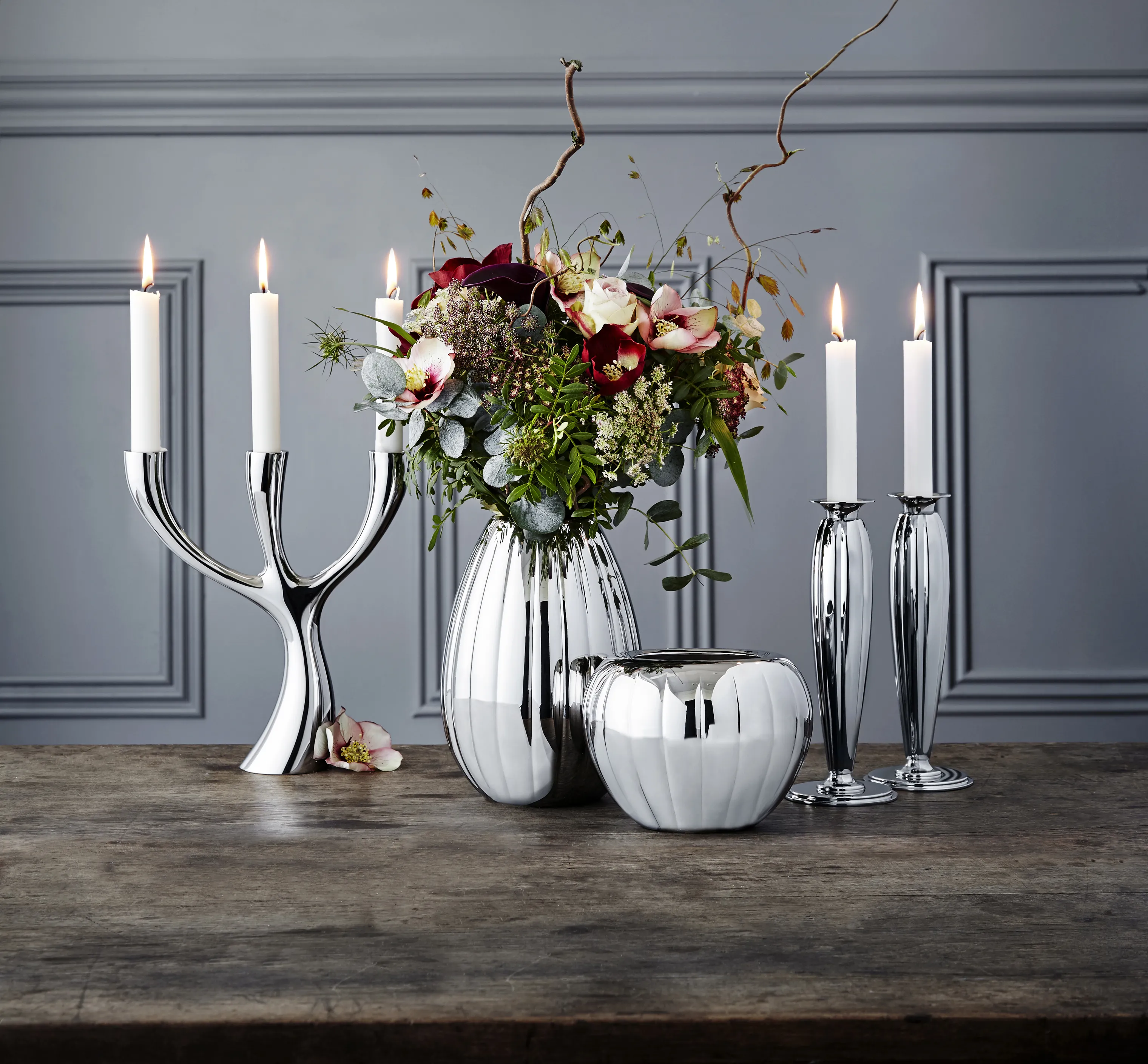 Georg Jensen Bernadotte Lysestagesæt - 2 dele