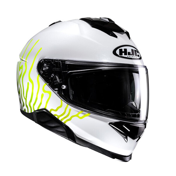 HJC - Casque i71 Celos MC3H / Blanc / Noir / Jaune fluo