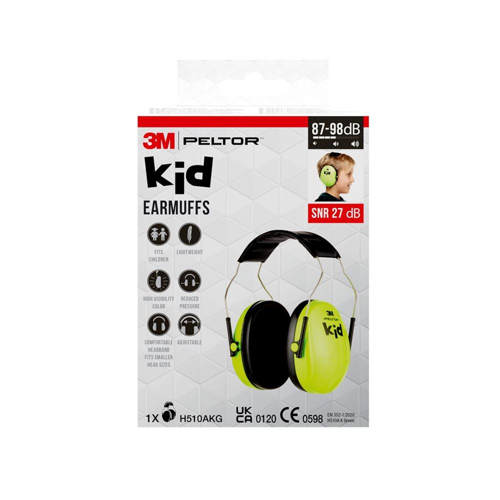 PELTOR Peltor Kapselgehörschutz für Kinder 87-98 dB neon grün 1 Stk