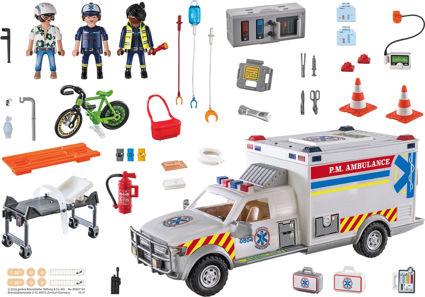 Playmobil® Konstruktions-Spielset »Rettungs-Fahrzeug: US Ambulance (70936), My Action Heroes« mit Licht- und Soundeffekten, Made in Germany