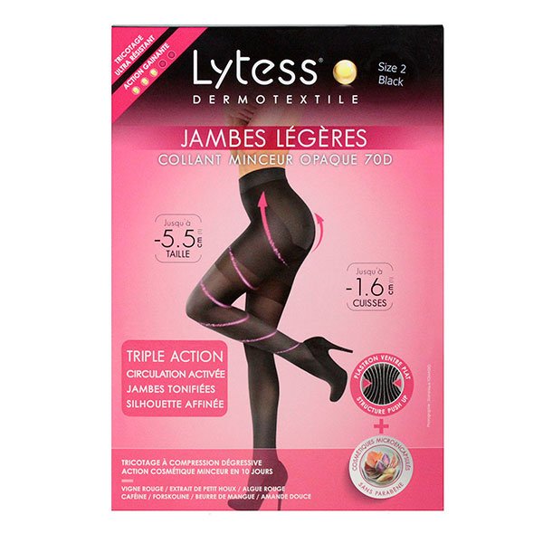 Collant minceur 70D jambes légères T2 noir