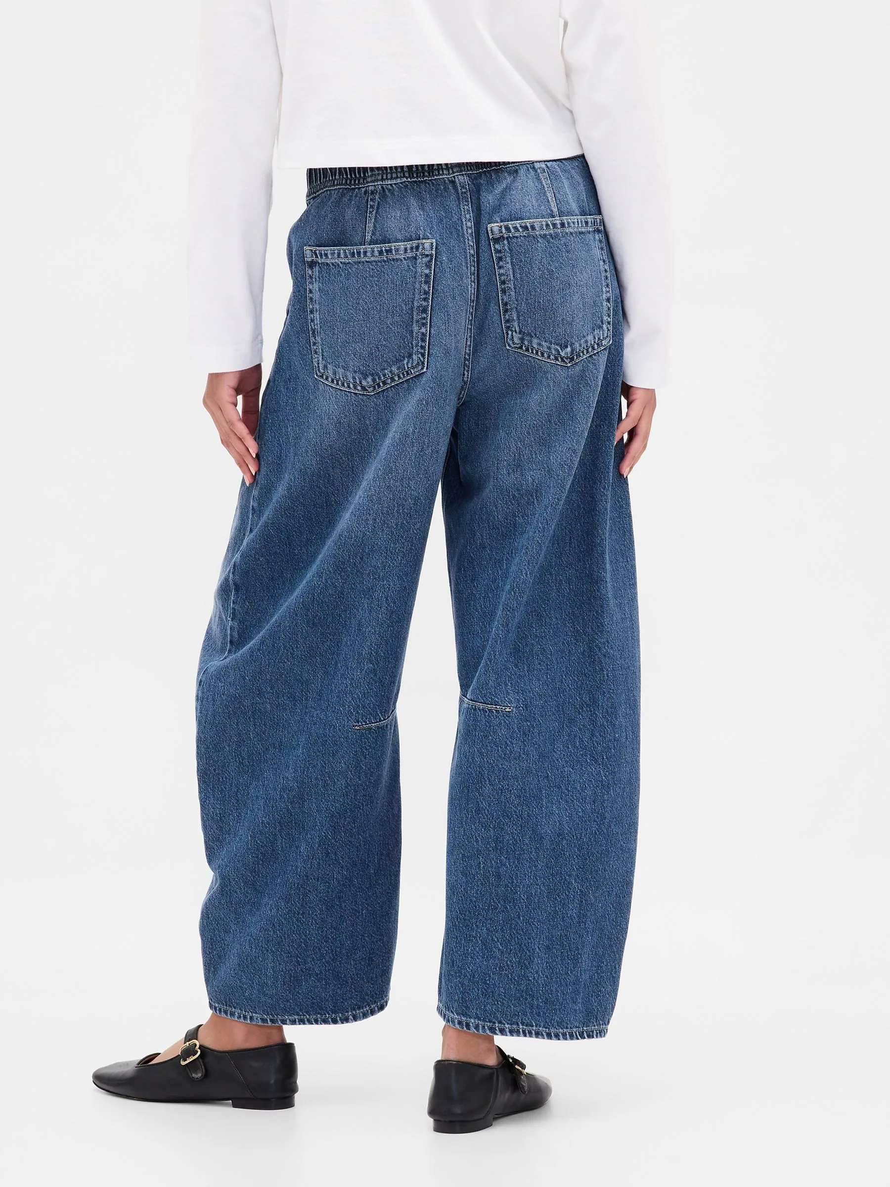 Blauw - Gap UltraSoft jeans met halfhoge taille en hoefijzervormige pijpen