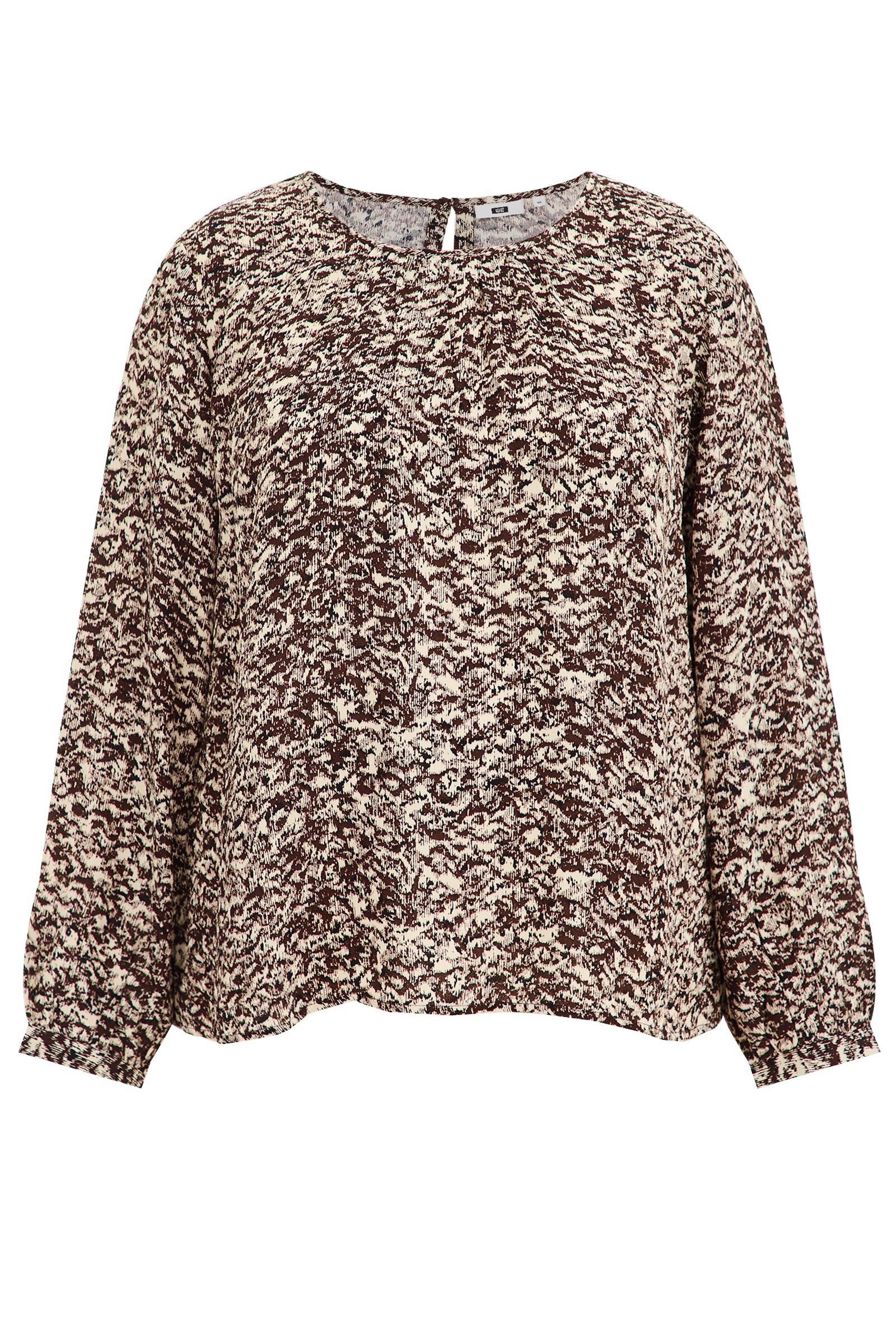 blouse met dessin - Curve WE Fashion Zwart