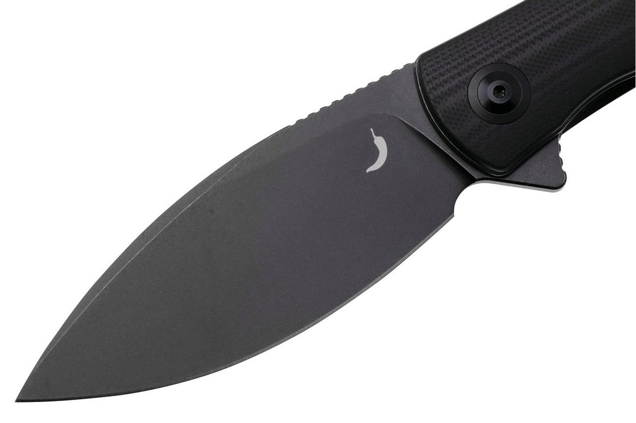 Trollsky Knives Mandu XL MT012-XL Black Stonewashed D2, Black G10 zakmes