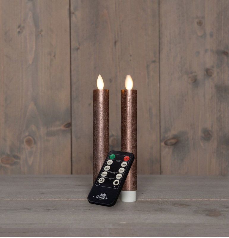 Anna's Collection - Led Dinerkaars - Brons - 18 cm - USB Wax