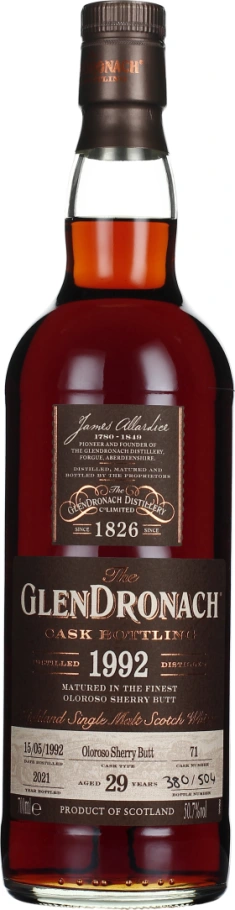 GLENDRONACH 29 YEARS 1992 OLOROSO CASK 70CL