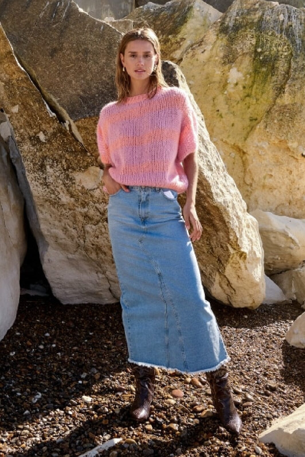 Noella Rory Denim Skirt light blue washed