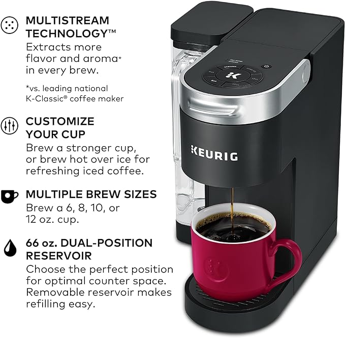 Keurig® K-Supreme Single Serve K-Cup Pod Coffee Maker, MultiStream Technology, Black