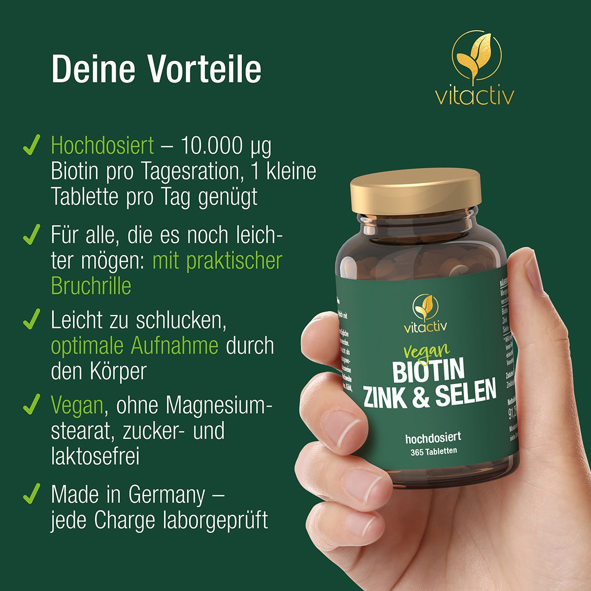 vitactiv Biotin Selen & Zink vegan