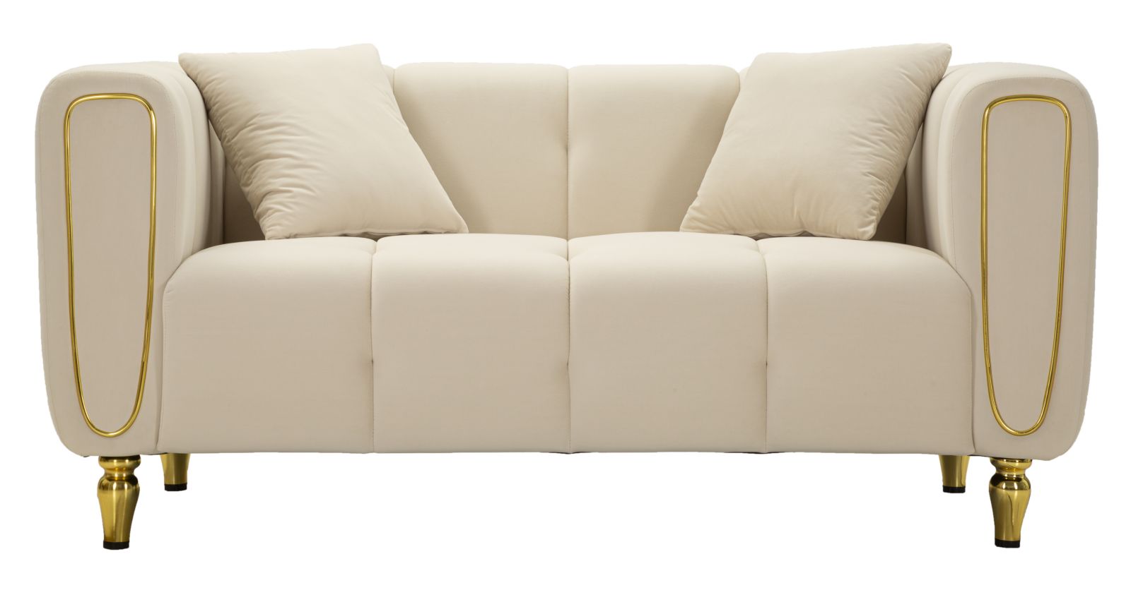 Mauro Ferretti Alma Sofa 2 plaatsen in metaal en fluwelen rÃ¨me