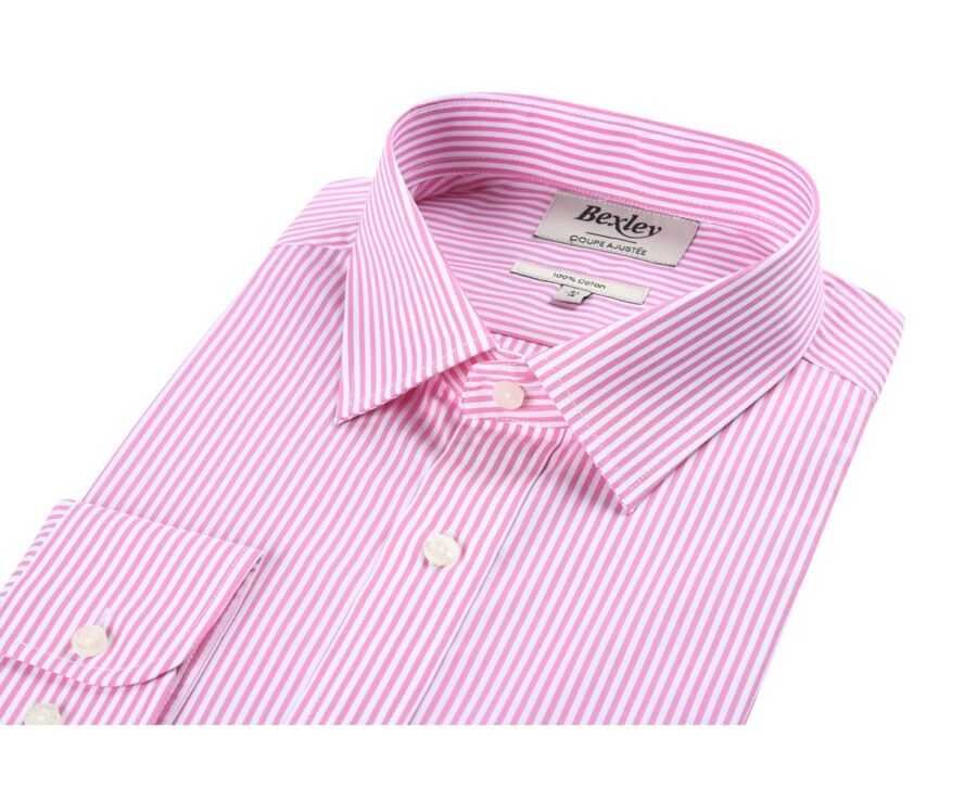 Chemise coton rayée rose et blanc - MAXIMILIEN