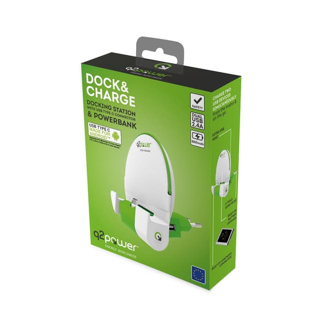 Q2Power Dock and charge powerbank EU type C