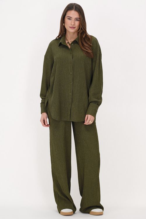 Groene oversized blouse met knopen
